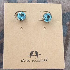 Blue topaz studs